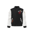 NBA MIAMI HEAT CLASSIC BLOUSON COLLÉGIAL EN LAINE POUR GARÇON ENFANT (NOIR/BLANC)