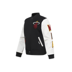 NBA MIAMI HEAT CLASSIC BLOUSON COLLÉGIAL EN LAINE POUR GARÇON ENFANT (NOIR/BLANC)