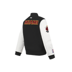 NBA MIAMI HEAT CLASSIC BLOUSON COLLÉGIAL EN LAINE POUR GARÇON ENFANT (NOIR/BLANC)