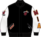 NBA MIAMI HEAT CLASSIC BLOUSON COLLÉGIAL EN LAINE POUR GARÇON ENFANT (NOIR/BLANC)