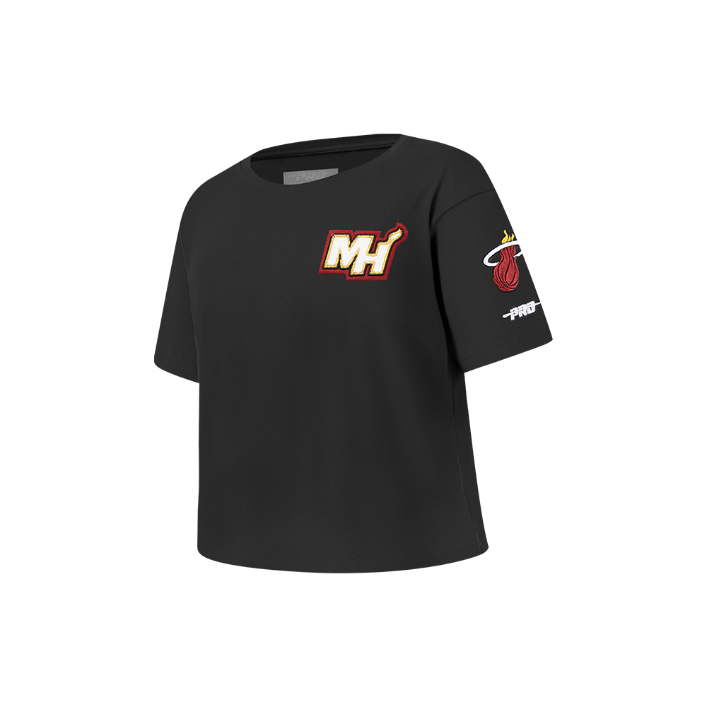 NBA MIAMI HEAT CLASSIC T-SHIRT À COUPE CARRÉE À MANCHES COURTES POUR FILLE ENFANT (NOIR)