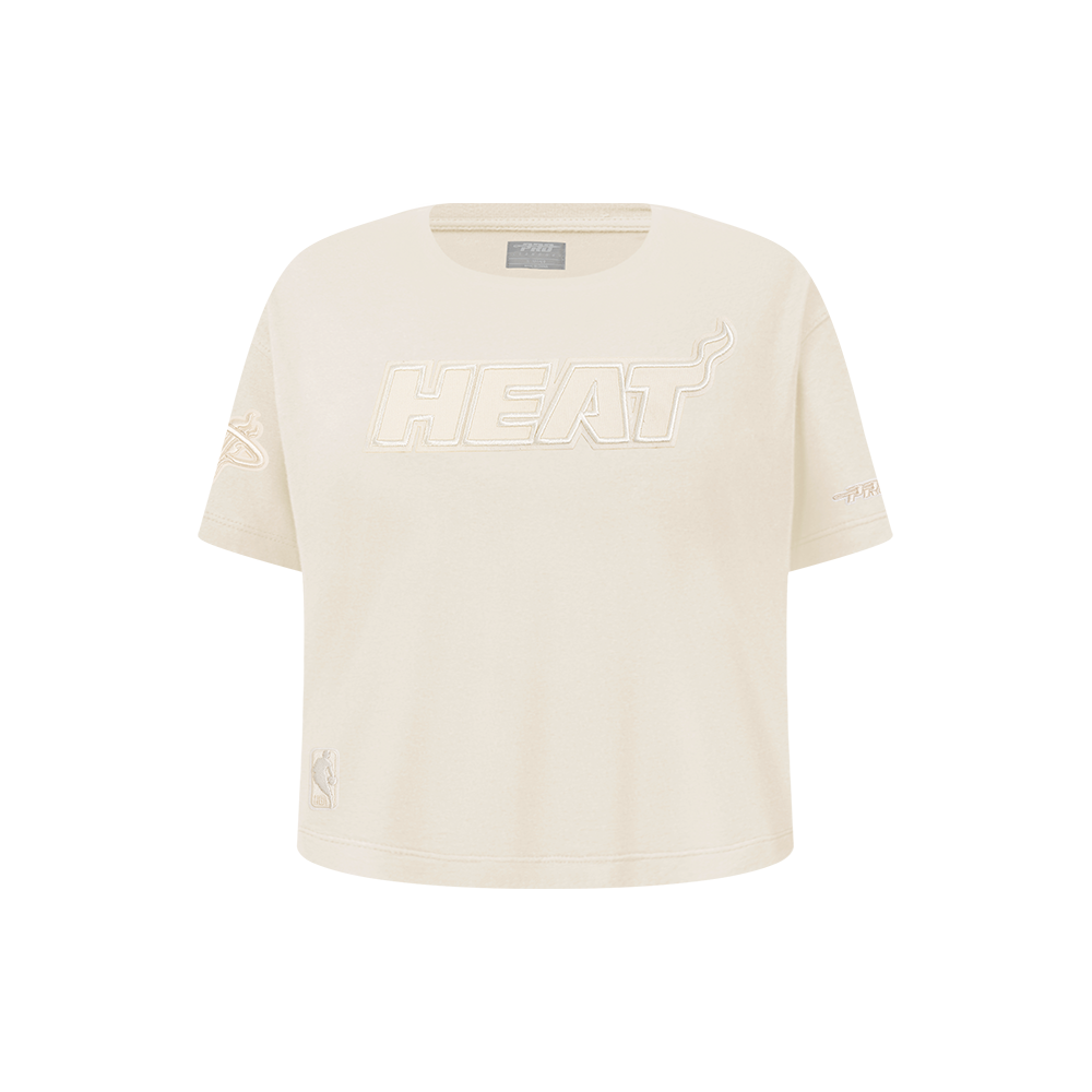 NBA MIAMI HEAT NEUTRAL T-SHIRT À COUPE CARRÉE À MANCHES COURTES POUR FILLE ENFANT (COQUILLE D'ŒUF)