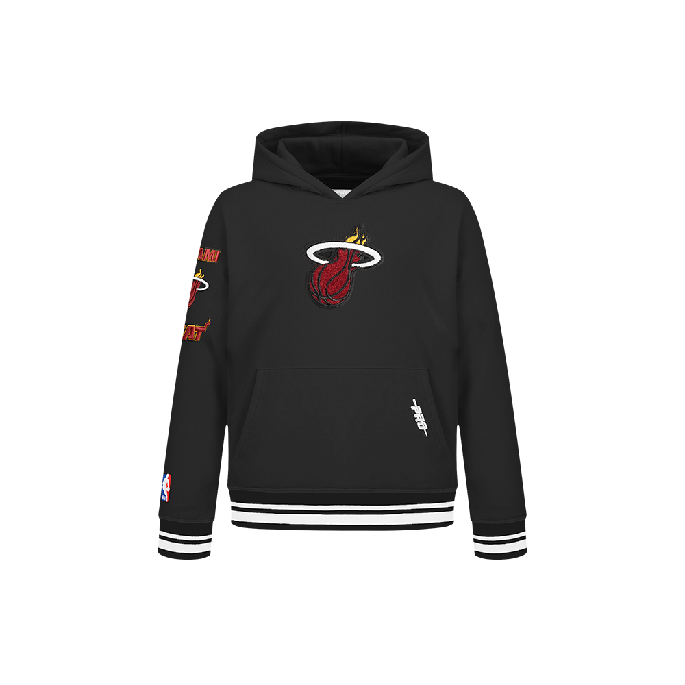 NBA MIAMI HEAT CLASSIC LITTLE GIRL'S FLEECE FULL ZIP HOODIE (BLACK)
