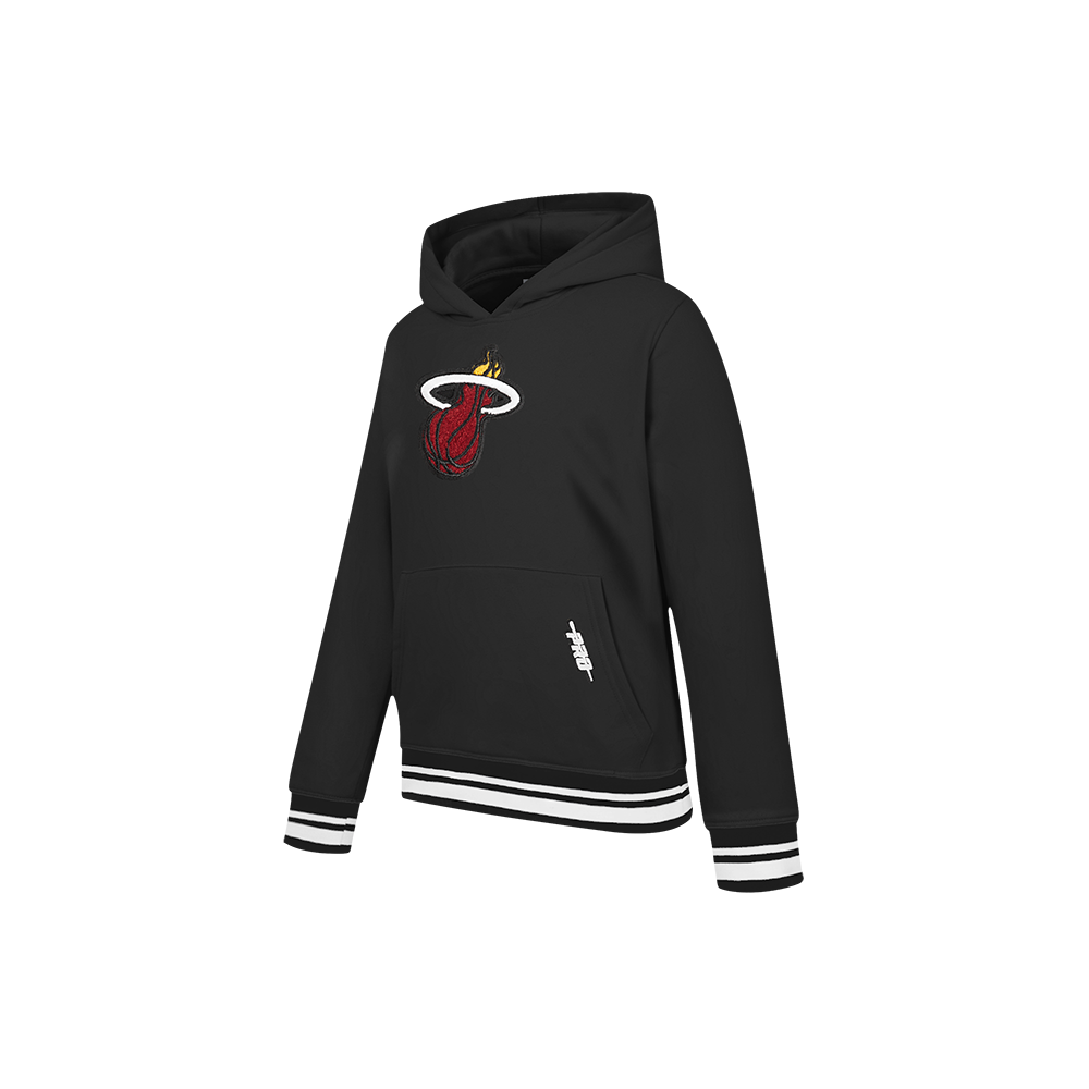 NBA MIAMI HEAT CLASSIC LITTLE GIRLS  FLEECE FULL ZIP HOODIE (BLACK)