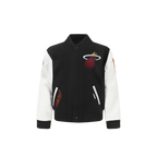 NBA MIAMI HEAT CLASSIC BLOUSON COLLÉGIAL EN LAINE POUR GARÇON BAMBIN (NOIR/BLANC)