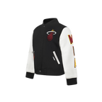 NBA MIAMI HEAT CLASSIC BLOUSON COLLÉGIAL EN LAINE POUR GARÇON BAMBIN (NOIR/BLANC)
