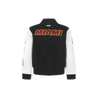 NBA MIAMI HEAT CLASSIC BLOUSON COLLÉGIAL EN LAINE POUR GARÇON BAMBIN (NOIR/BLANC)
