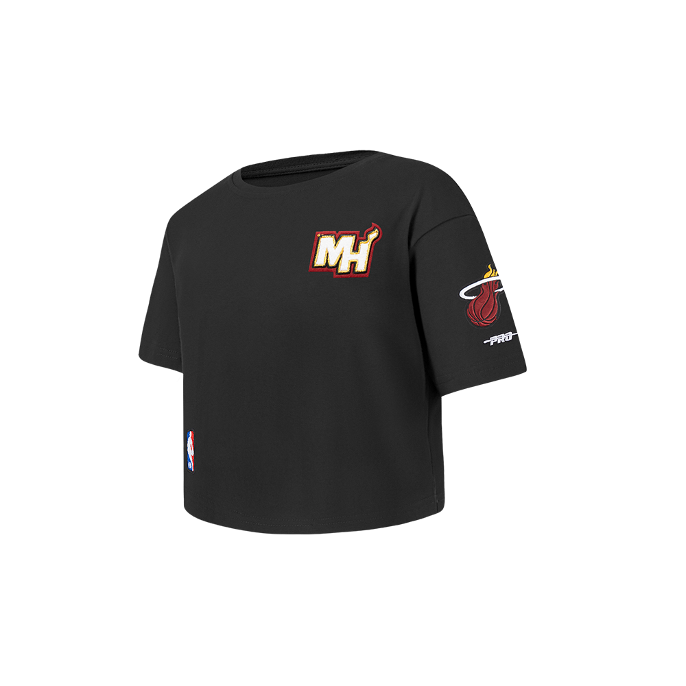 NBA MIAMI HEAT CLASSIC TODDLER GIRLS SHORT SLEEVE BOXY TEE (BLACK)