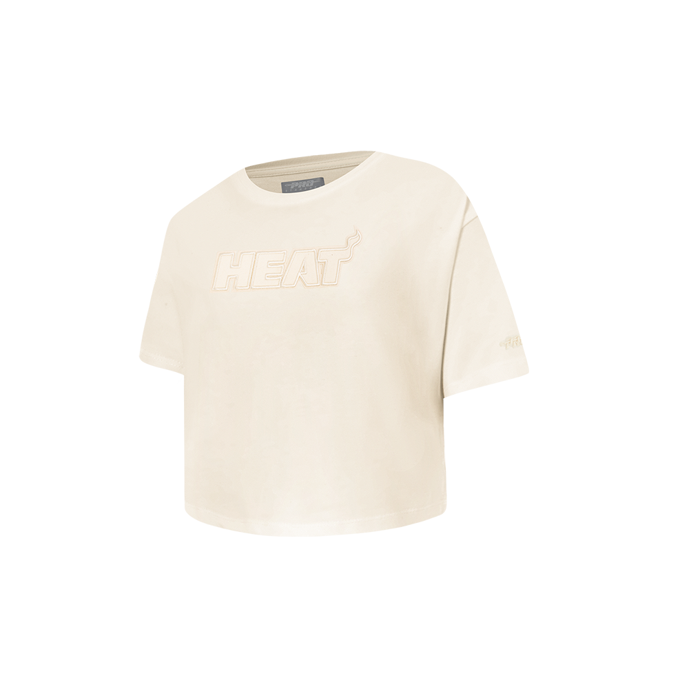 NBA MIAMI HEAT NEUTRAL TODDLER GIRLS SHORT SLEEVE BOXY TEE (EGGSHELL)