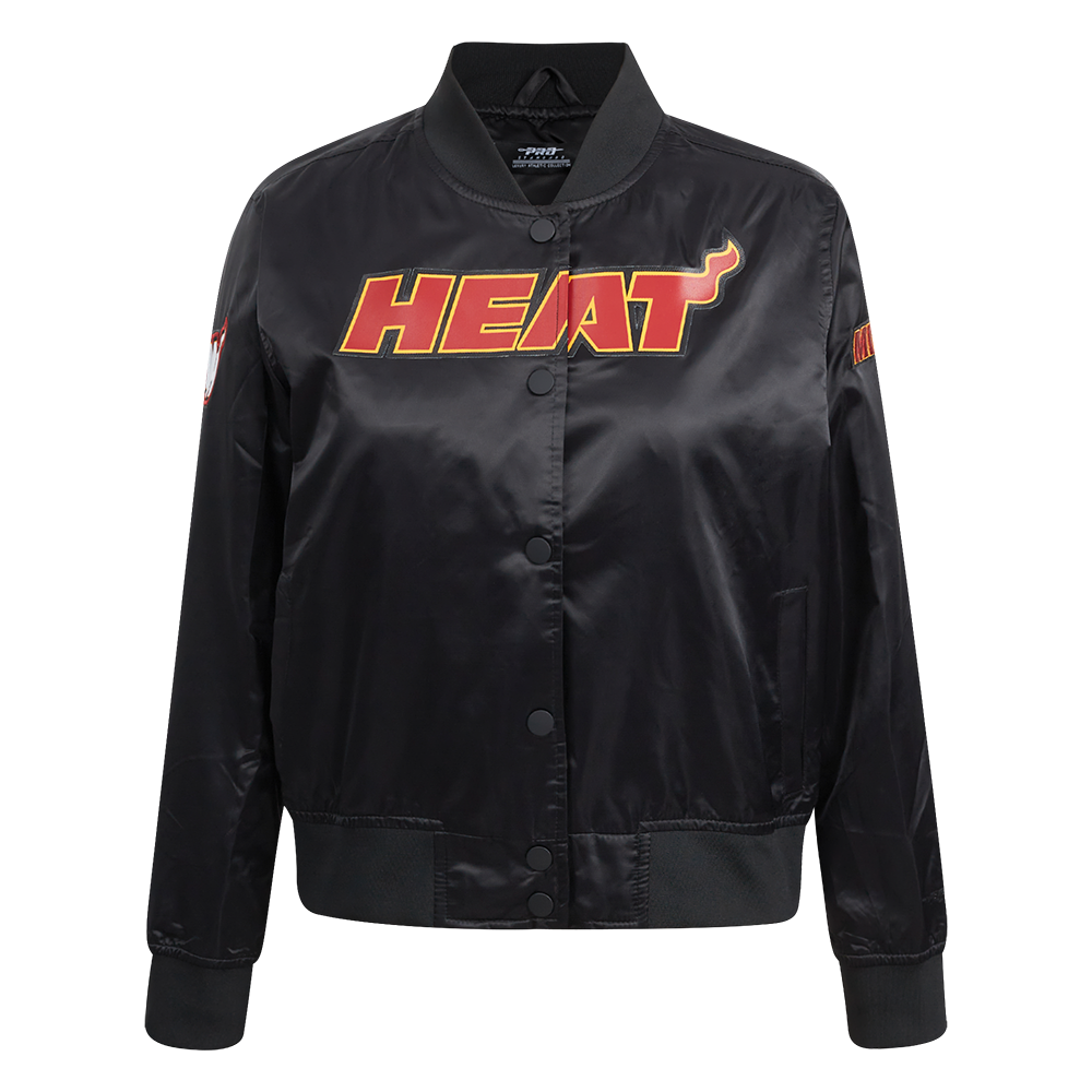 NBA MIAMI HEAT CLASSIC BLOUSON EN SATIN POUR FEMME (NOIR)