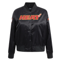 NBA MIAMI HEAT CLASSIC BLOUSON EN SATIN POUR FEMME (NOIR)