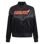 NBA MIAMI HEAT CLASSIC BLOUSON EN SATIN POUR FEMME (NOIR)