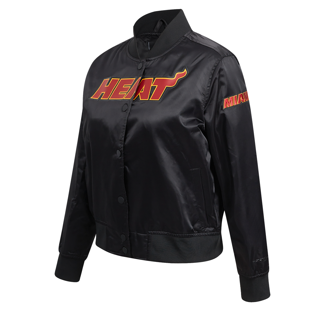 NBA MIAMI HEAT CLASSIC BLOUSON EN SATIN POUR FEMME (NOIR)