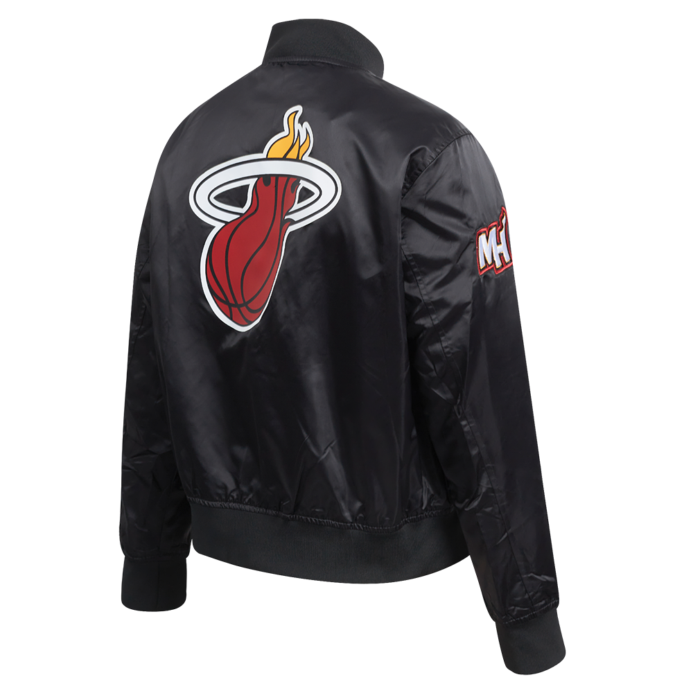 NBA MIAMI HEAT CLASSIC BLOUSON EN SATIN POUR FEMME (NOIR)