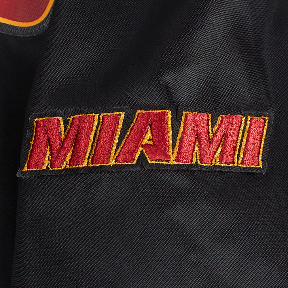 NBA MIAMI HEAT CLASSIC BLOUSON EN SATIN POUR FEMME (NOIR)