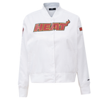 NBA MIAMI HEAT CLASSIC BLOUSON EN SATIN POUR FEMME (BLANC)