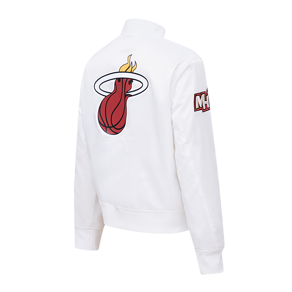 NBA MIAMI HEAT CLASSIC BLOUSON EN SATIN POUR FEMME (BLANC)