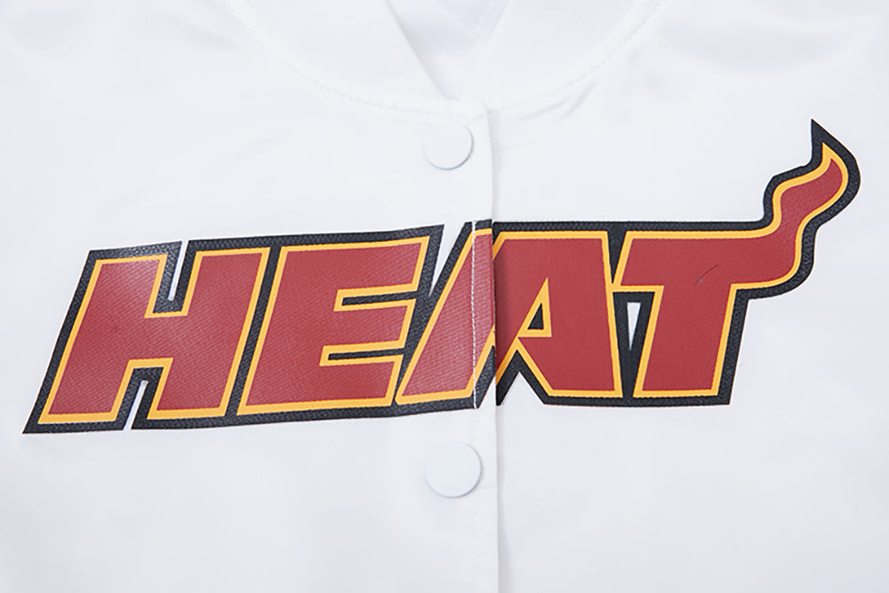 NBA MIAMI HEAT CLASSIC BLOUSON EN SATIN POUR FEMME (BLANC)