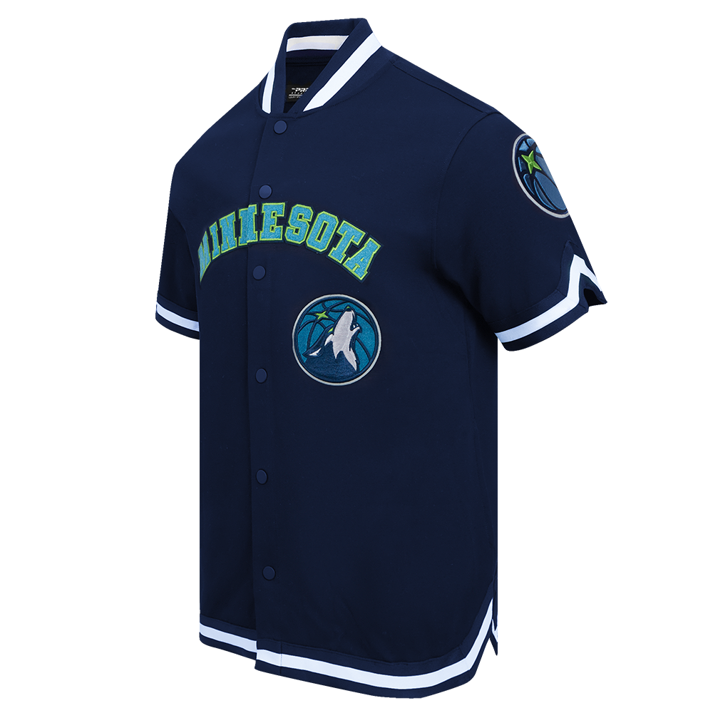 NBA MINNESOTA TIMBERWOLVES CLASSIC MEN'S PRO SS DOUBLE KNIT JACKET  (MIDNIGHT NAVY)