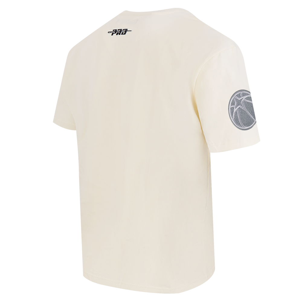 NBA MINNESOTA TIMBERWOLVES REVERSE FRENCH TERRY T-SHIRT EN JERSEY DE COTON À ÉPAULES TOMBANTES POUR HOMME (COQUILLE D'ŒUF)
