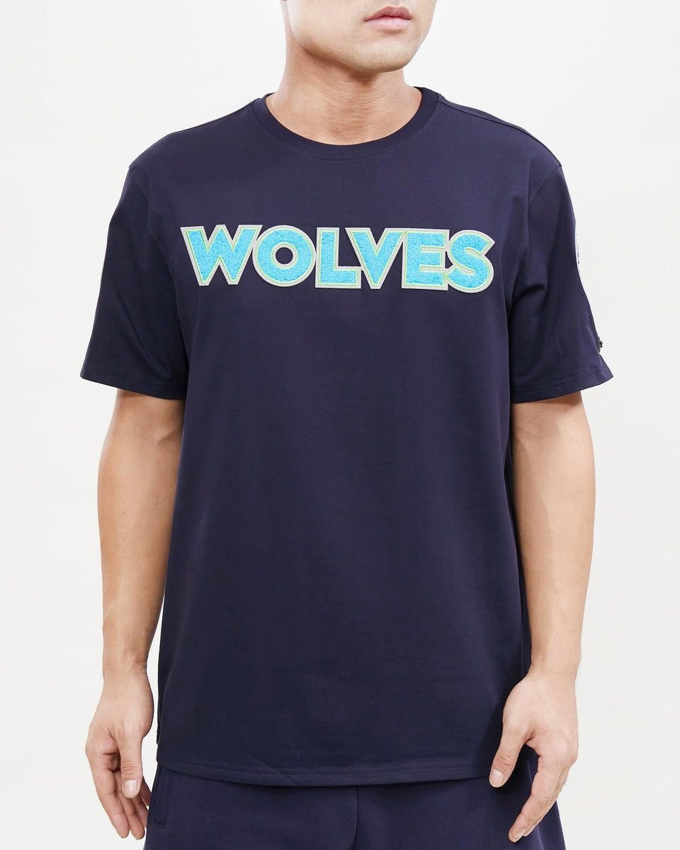 NBA MINNESOTA TIMBERWOLVES CLASSIC CHENILLE MEN'S TEE (MIDNIGHT NAVY)