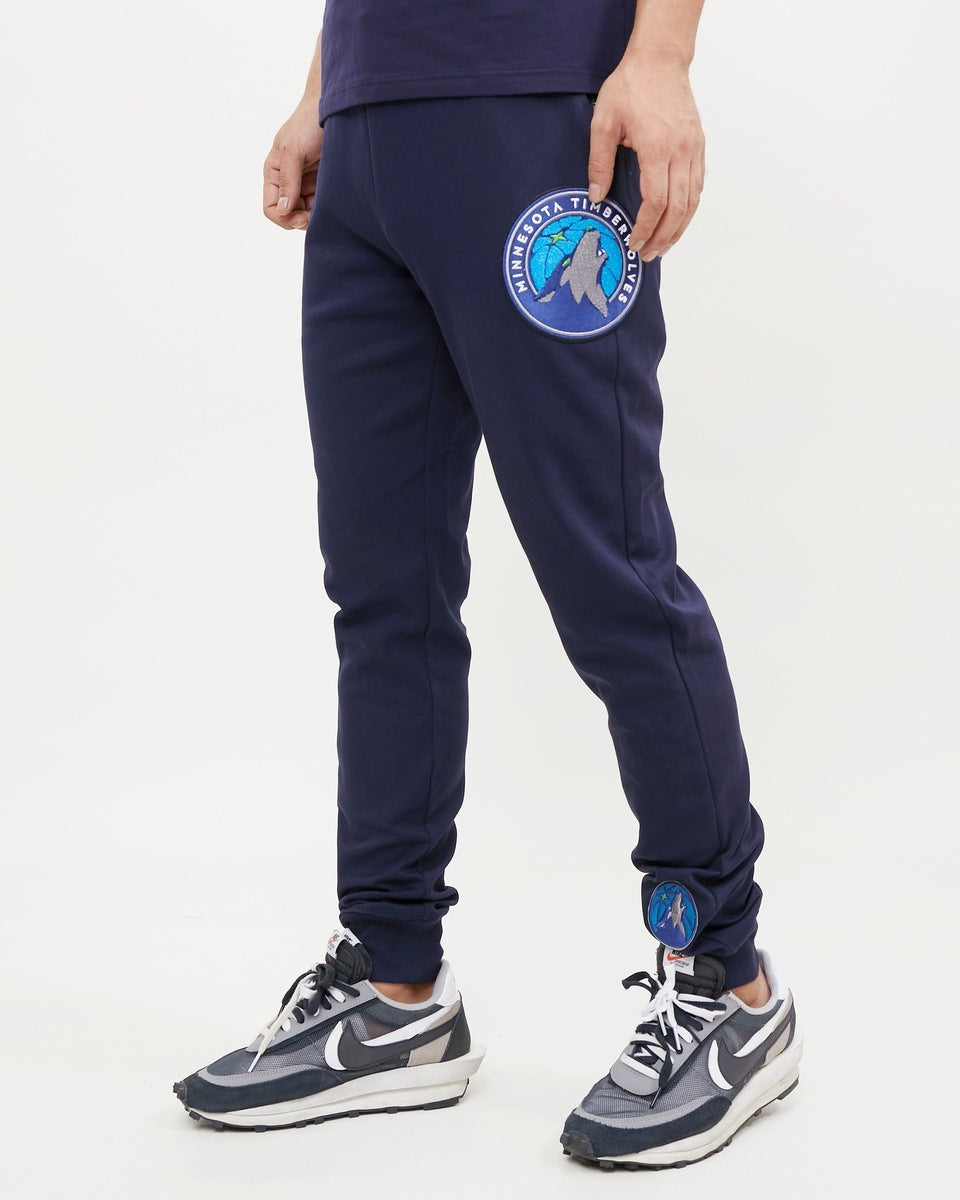 NBA MINNESOTA TIMBERWOLVES CLASSIC CHENILLE PANTALON JOGGER POUR HOMME (MARINE MINUIT)