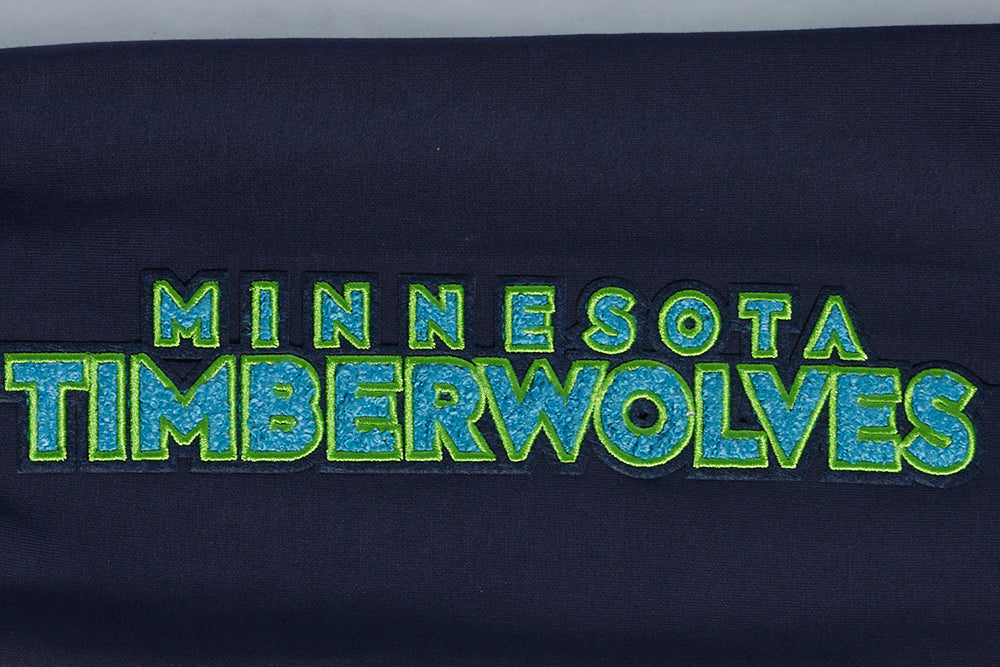 NBA MINNESOTA TIMBERWOLVES CLASSIC CHENILLE PANTALON JOGGER POUR HOMME (MARINE MINUIT)