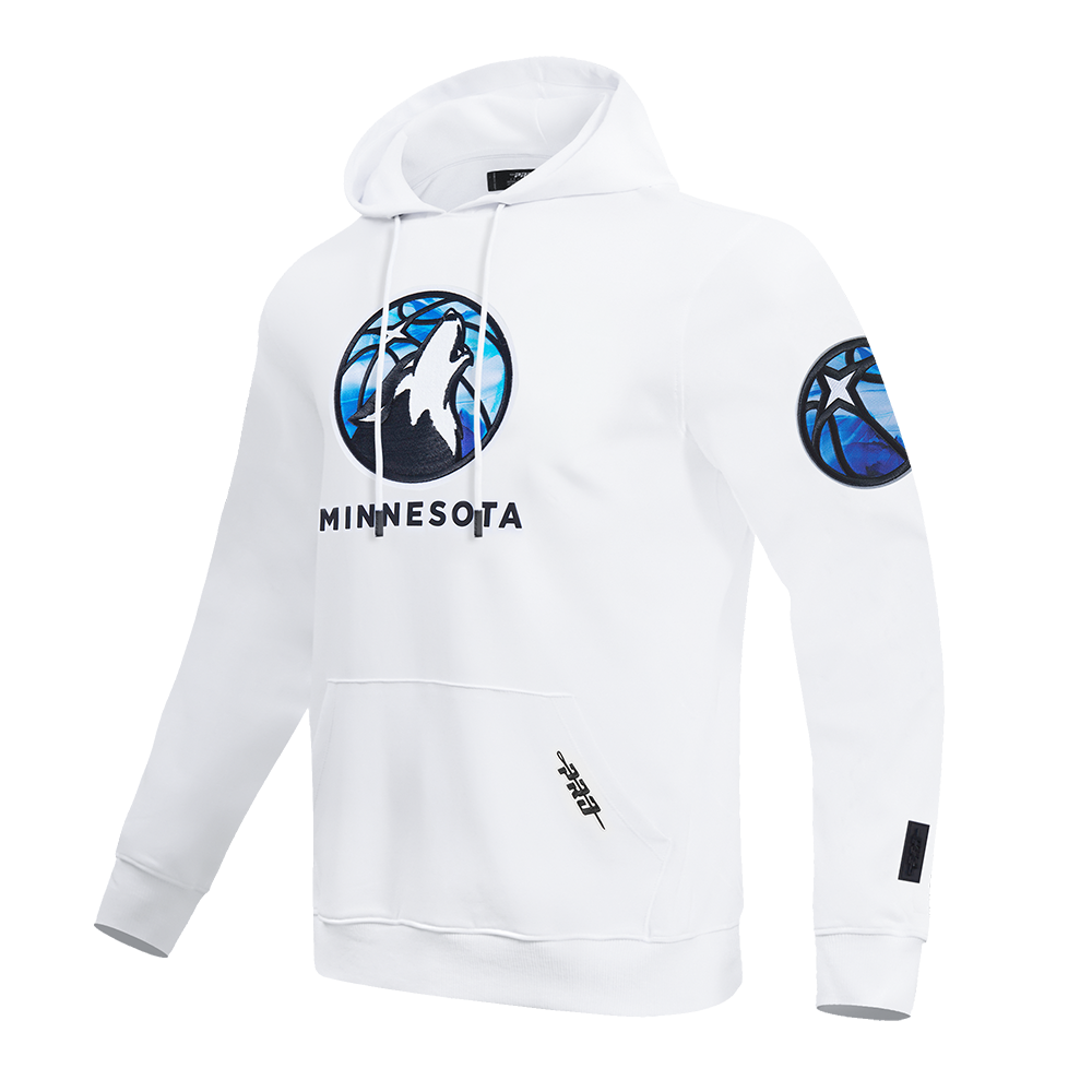 NBA MINNESOTA TIMBERWOLVES CITY EDITION 24-25 MEN'S FLEECE PULLOVER HOODIE (WHITE)