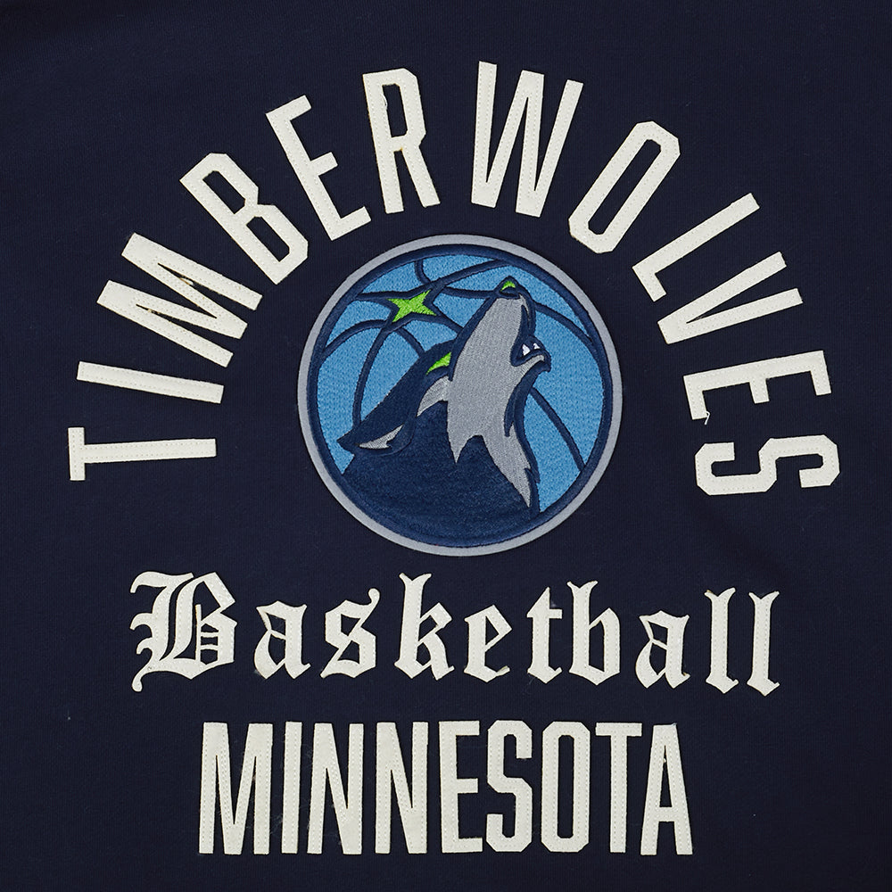 NBA MINNESOTA TIMBERWOLVES MODERN ORIGINALS MEN'S FLC PO HOODIE (MIDNIGHT NAVY)