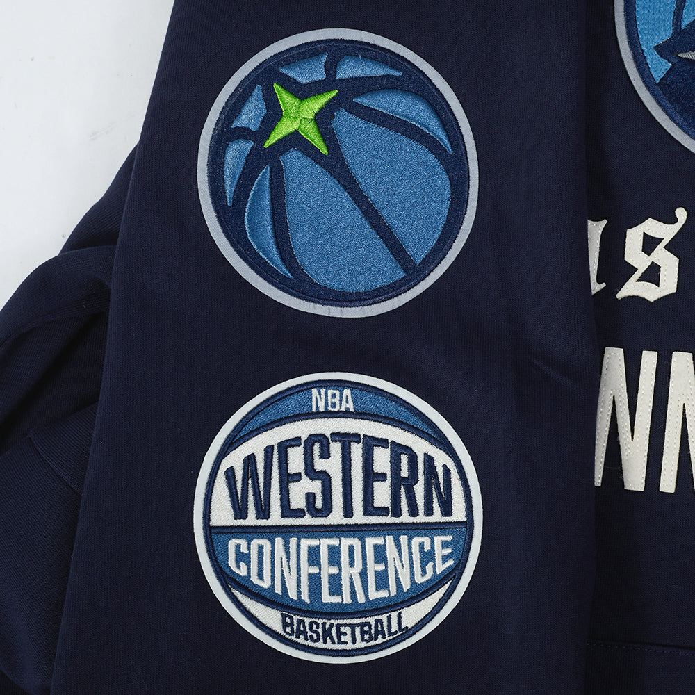 NBA MINNESOTA TIMBERWOLVES MODERN ORIGINALS MEN'S FLC PO HOODIE (MIDNIGHT NAVY)