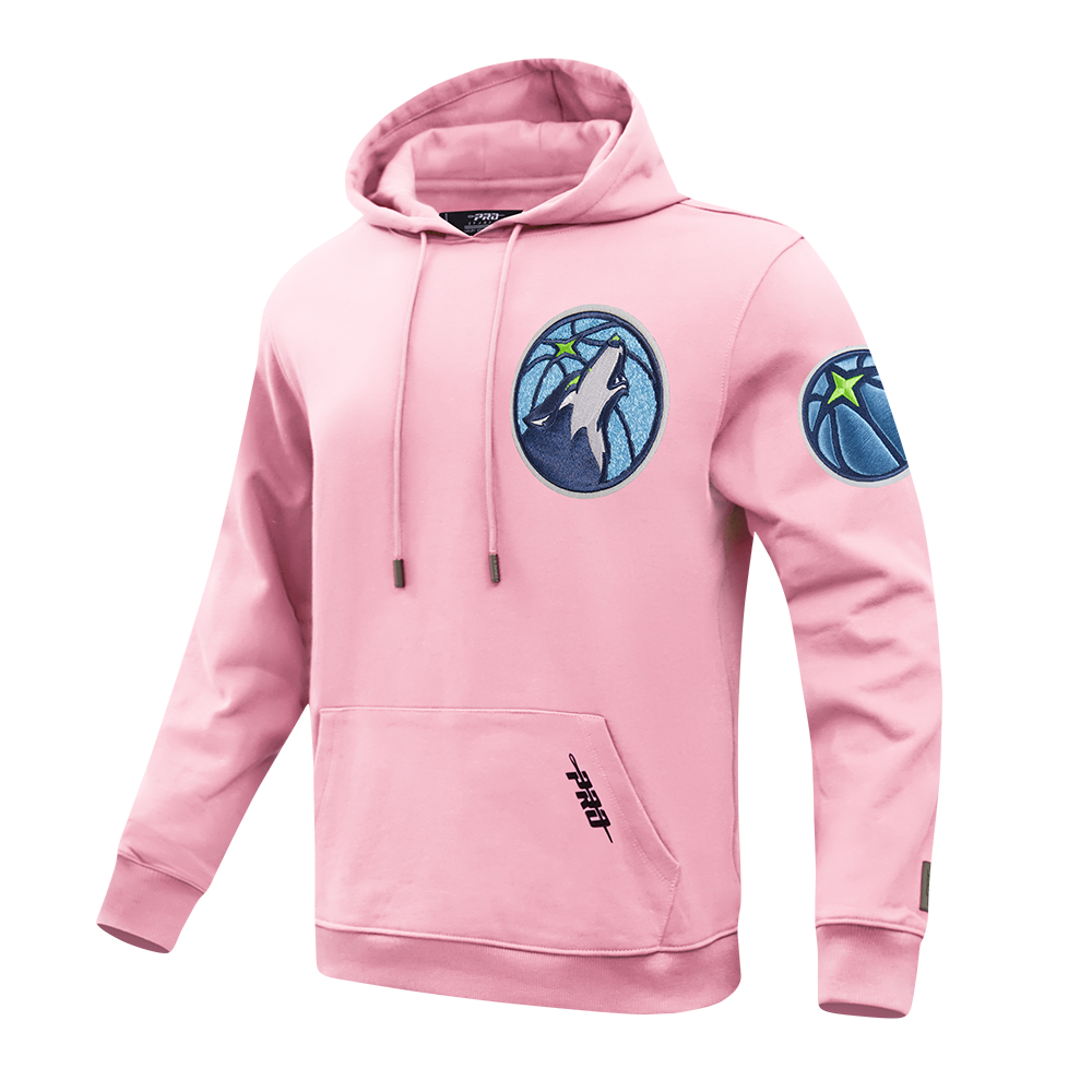 NBA MINNESOTA TIMBERWOLVES CLASSIC CHENILLE MEN'S DK PO HOODIE (PINK)