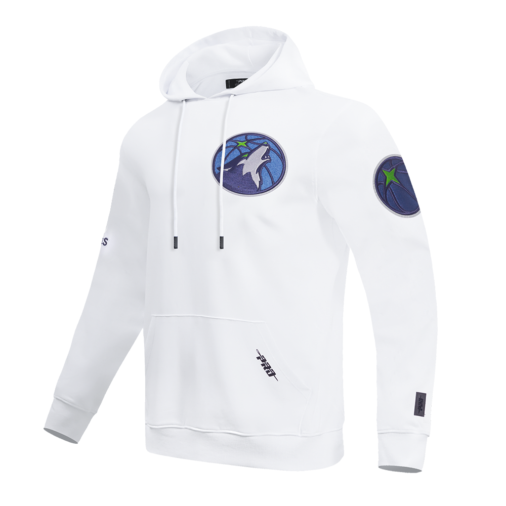 NBA MINNESOTA TIMBERWOLVES CLASSIC CHENILLE MEN'S PULLOVER HOODIE (WHITE)