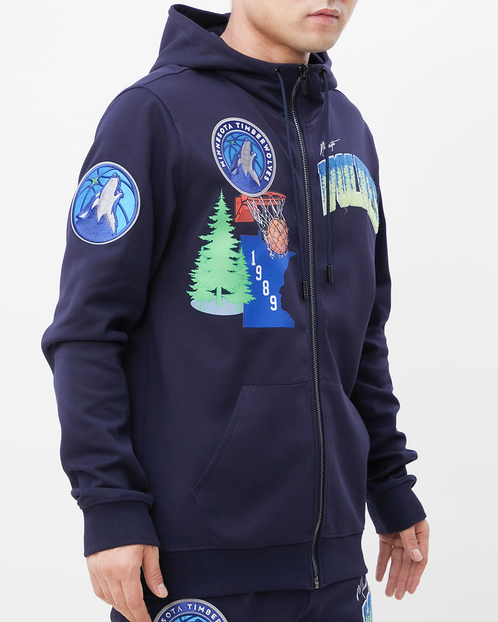 NBA MINNESOTA TIMBERWOLVES HOMETOWN MEN'S FZ PO HOODIE (MIDNIGHT NAVY)
