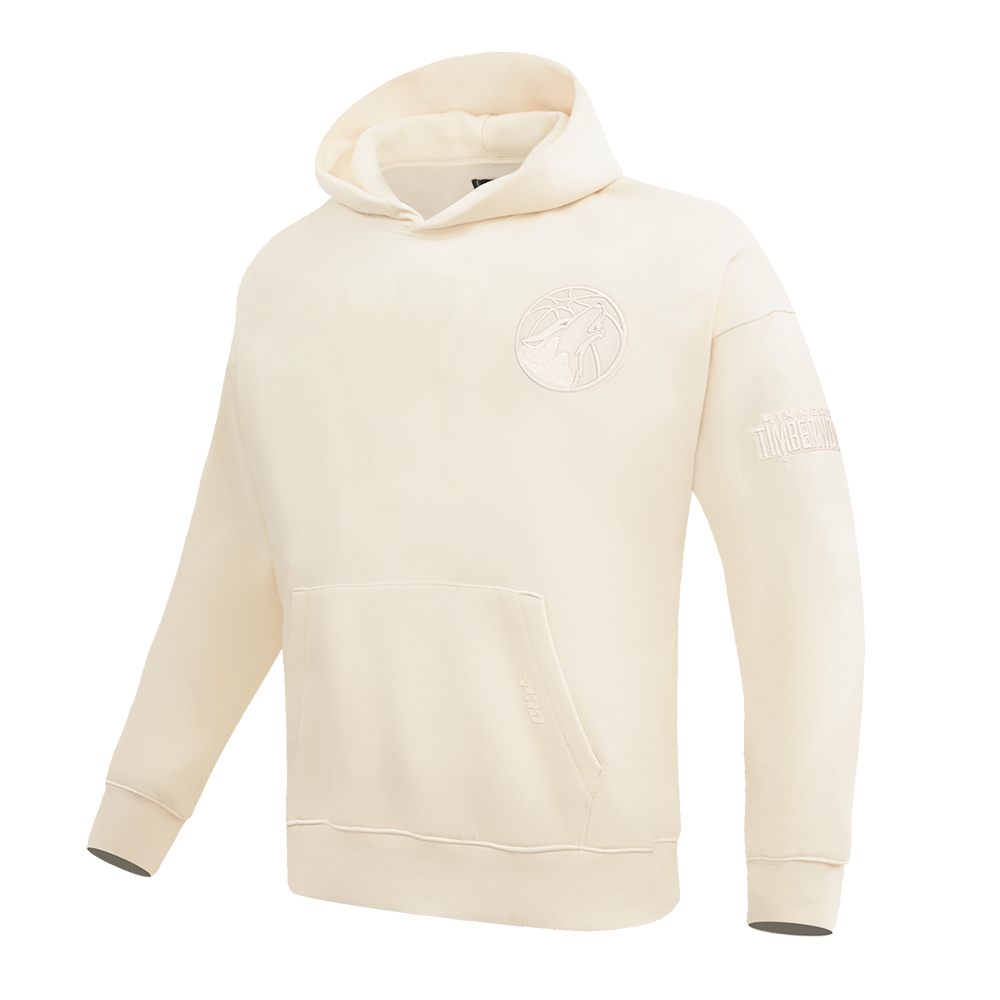 NBA MINNESOTA TIMBERWOLVES NEUTRAL DROP SHOULDER MEN'S PO HOODIE (EGGSHELL)