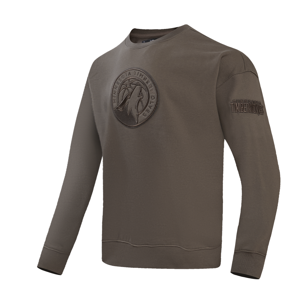 NBA MINNESOTA TIMBERWOLVES NEUTRAL DROP SHOULDER MEN'S CREWNECK (DARK TAUPE)