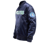 NBA MINNESOTA TIMBERWOLVES BLOUSON EN SATIN À GRAND LOGO POUR HOMME (MARINE MINUIT)