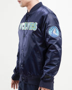 NBA MINNESOTA TIMBERWOLVES BLOUSON EN SATIN À GRAND LOGO POUR HOMME (MARINE MINUIT)