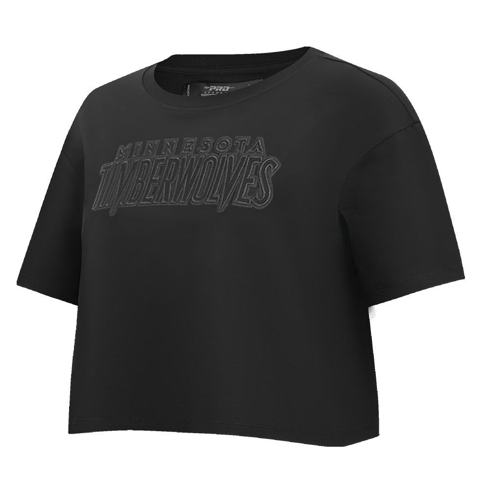 NBA MINNESOTA TIMBERWOLVES NEUTRAL SINGLE JERSEY BOXY TEE (BLACK)