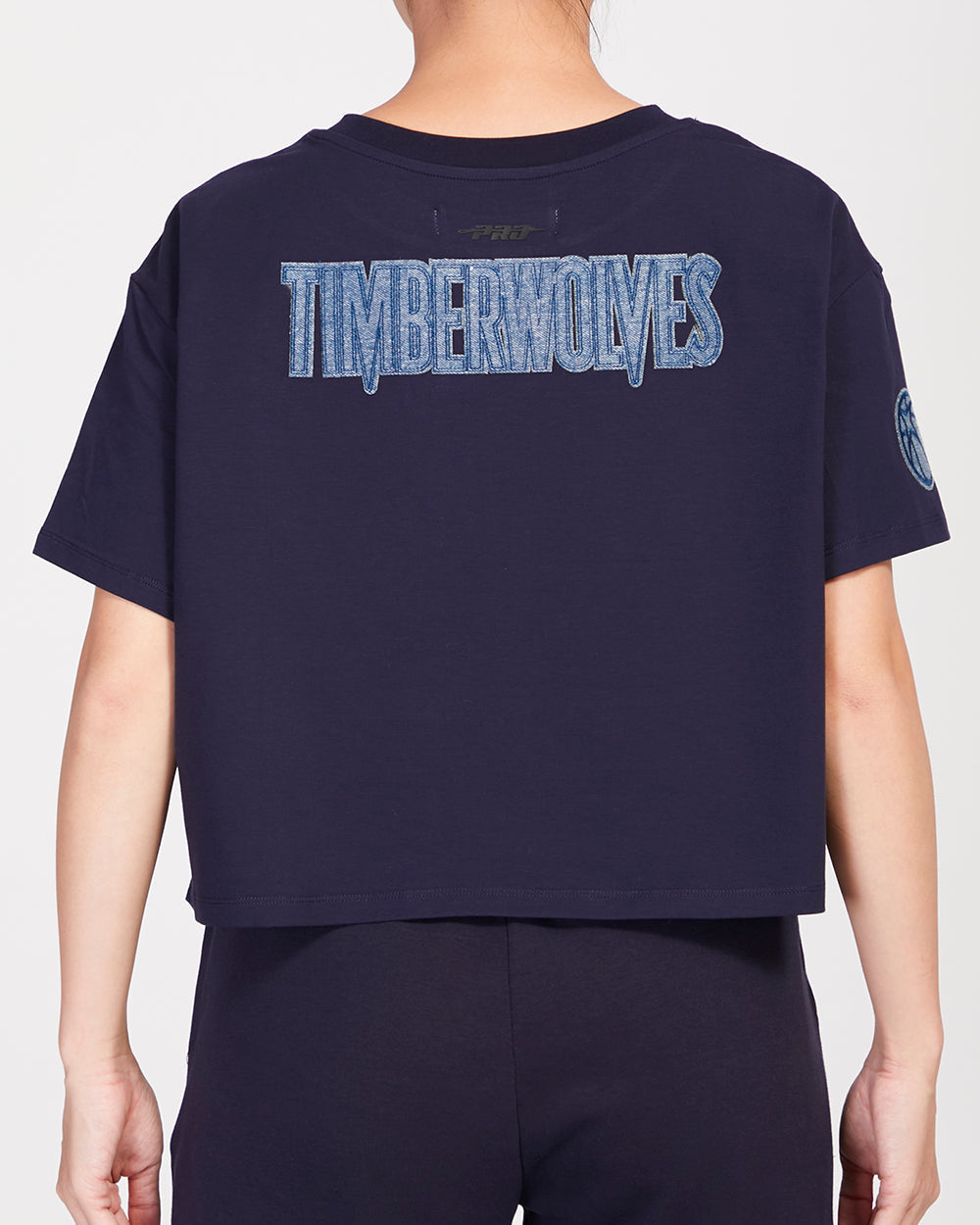 NBA MINNESOTA TIMBERWOLVES VARSITY BLUES WOMEN'S BOXY TEE (MIDNIGHT NAVY)