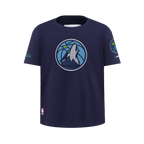 NBA MINNESOTA TIMBERWOLVES RETRO CLASSIC T-SHIRT À MANCHES COURTES POUR GARÇON JUNIOR (MARINE MINUIT)