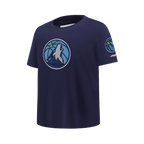 NBA MINNESOTA TIMBERWOLVES RETRO CLASSIC T-SHIRT À MANCHES COURTES POUR GARÇON JUNIOR (MARINE MINUIT)