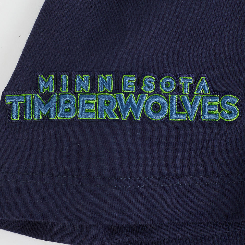 NBA MINNESOTA TIMBERWOLVES RETRO CLASSIC T-SHIRT À MANCHES COURTES POUR GARÇON JUNIOR (MARINE MINUIT)