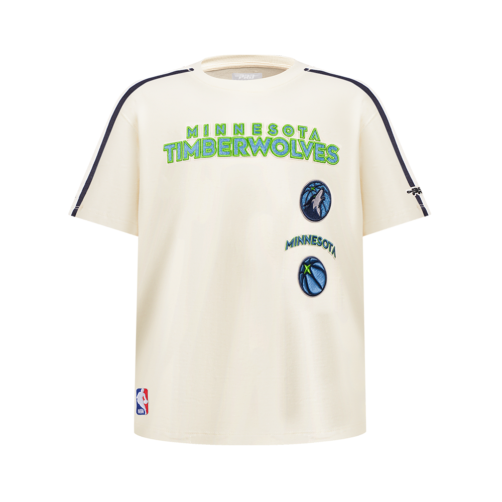 NBA MINNESOTA TIMBERWOLVES RETRO CLASSIC BIG BOY'S SS TAPING TEE (EGGSHELL/ MIDNIGHT NAVY)
