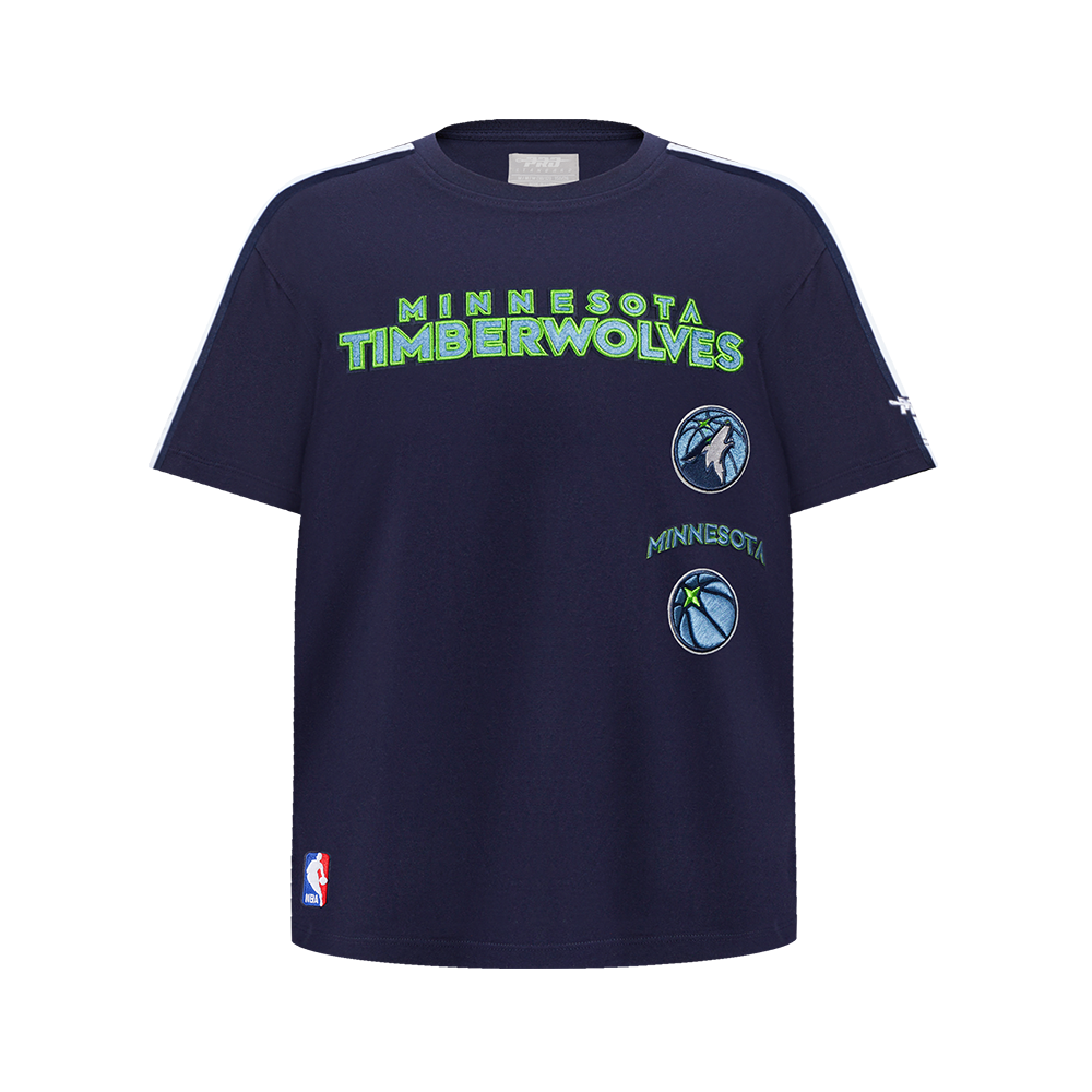 NBA MINNESOTA TIMBERWOLVES RETRO CLASSIC SINGLE JERSEY BIG BOY'S SINGLE JERSEY TAPING TEE (MIDNIGHT NAVY)