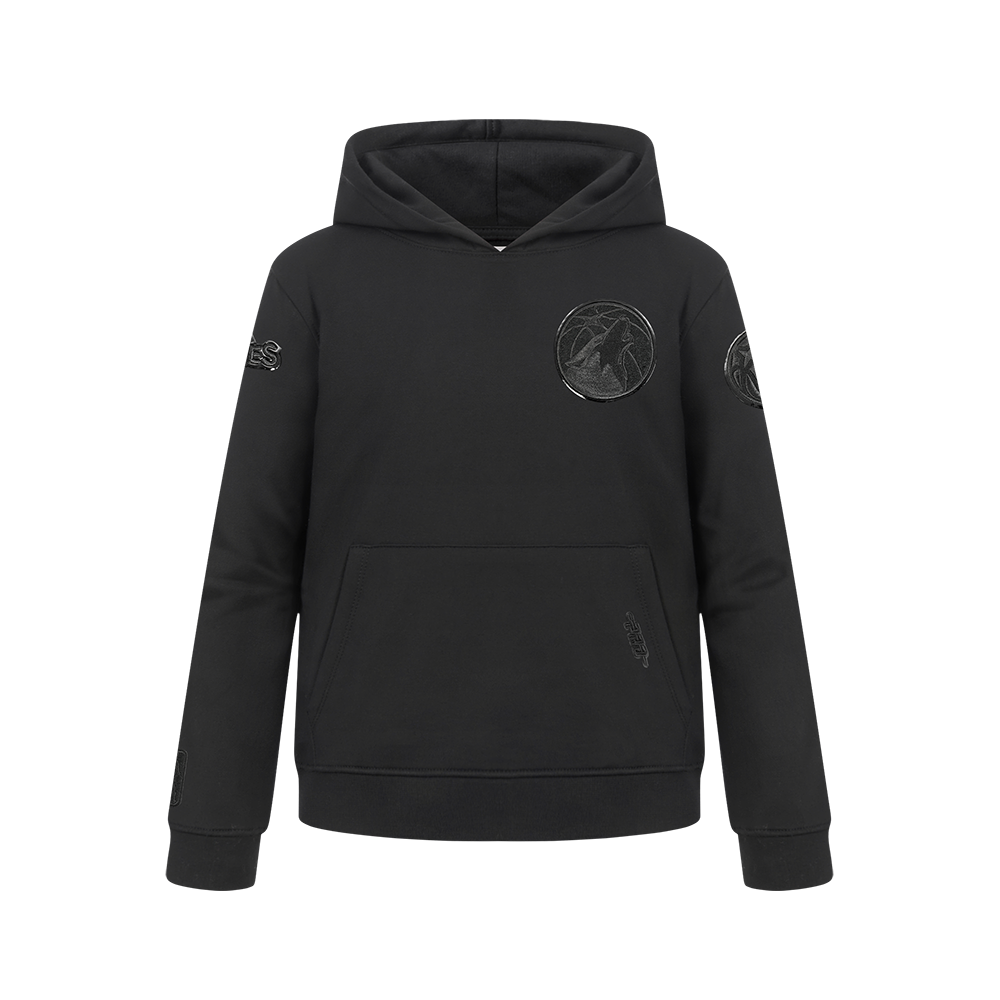 NBA MINNESOTA TIMBERWOLVES TRIPLE BLACK BIG BOY'S FLC PO HOODIE (BLACK)