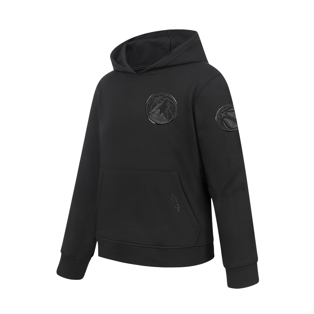 NBA MINNESOTA TIMBERWOLVES TRIPLE BLACK BIG BOY'S FLC PO HOODIE (BLACK)