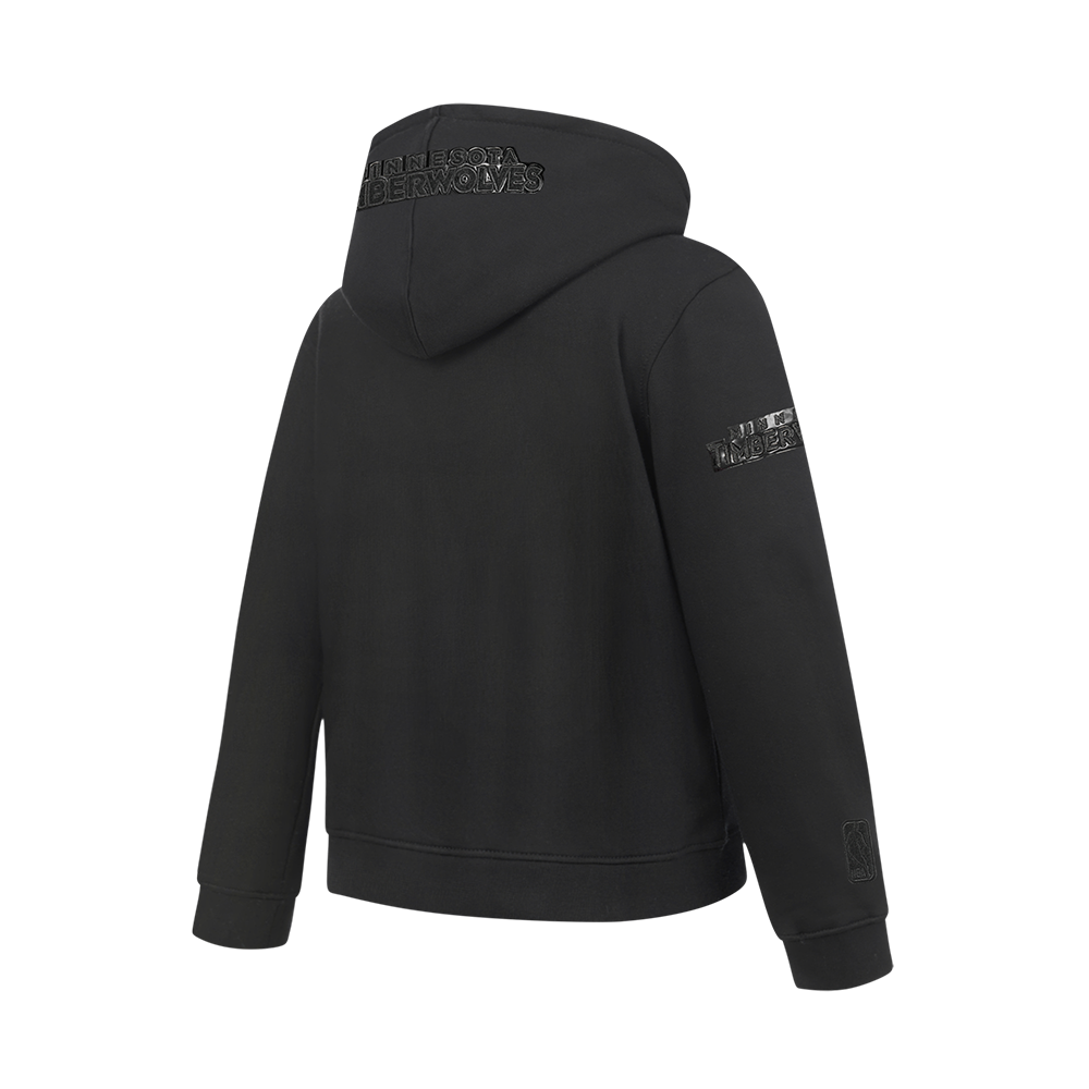 NBA MINNESOTA TIMBERWOLVES TRIPLE BLACK CHANDAIL À CAPUCHON EN MOLLETON POUR GARÇON JUNIOR (NOIR)