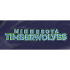 NBA MINNESOTA TIMBERWOLVES RETRO CLASSIC BLOUSON EN SATIN À BORDS CÔTELÉS POUR GARÇON JUNIOR (MARINE MINUIT)