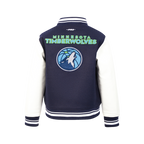 NBA MINNESOTA TIMBERWOLVES RETRO CLASSICS BLOUSON COLLÉGIAL POUR GARÇON JUNIOR (MARINE MINUIT/BLANC)