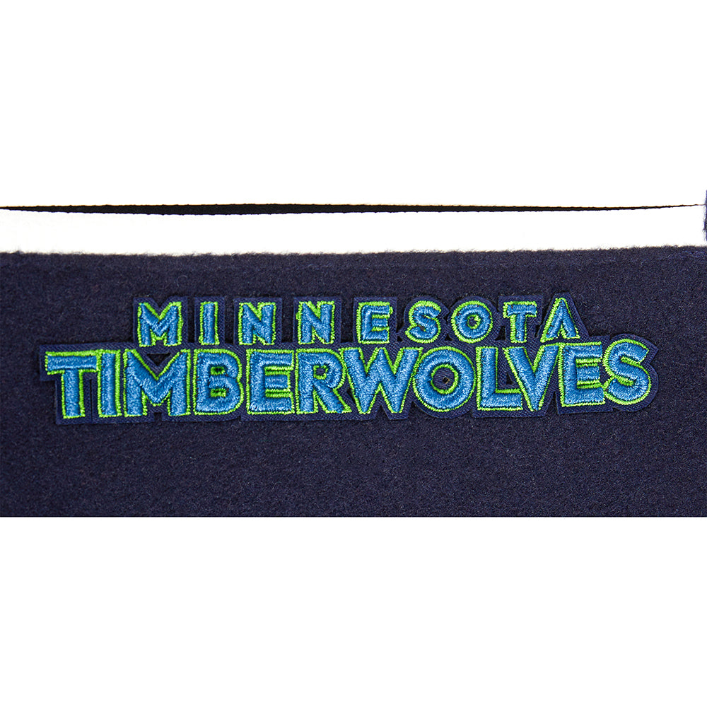 NBA MINNESOTA TIMBERWOLVES RETRO CLASSICS BLOUSON COLLÉGIAL POUR GARÇON JUNIOR (MARINE MINUIT/BLANC)